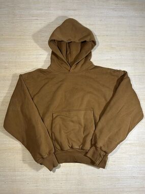 Kanye West YEEZY x GAP Heavyweight Double-Layer Brown Pullover Hoodie Sweater S